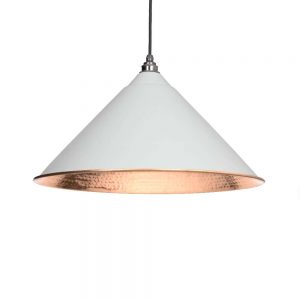 From the Anvil Light Grey Hammered Copper Hockley Pendant - 49503LG