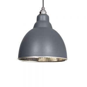 From the Anvil Dark Grey Hammered Nickel Brindley Pendant - 49511DG