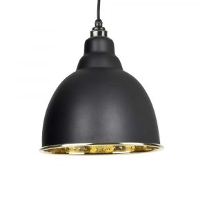 From the Anvil Black Hammered Brass Brindley Pendant - 49517B