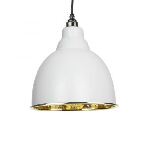 From the Anvil Light Grey Hammered Brass Brindley Pendant - 49517LG