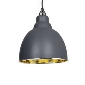 From the Anvil Dark Grey Smooth Brass Brindley Pendant - 49518DG