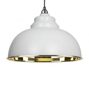 From the Anvil Light Grey Smooth Brass Harborne Pendant - 49522LG