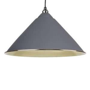 From the Anvil Dark Grey Hammered Brass Hockley Pendant - 49523DG