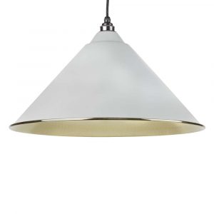 From the Anvil Light Grey Hammered Brass Hockley Pendant - 49523LG