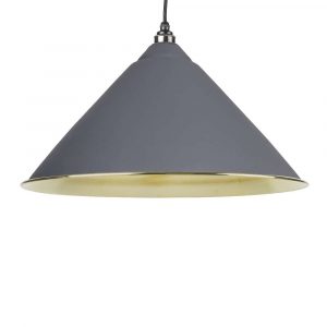 From the Anvil Dark Grey Smooth Brass Hockley Pendant - 49524DG