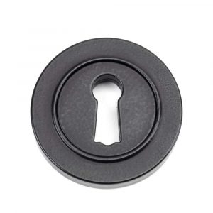 From the Anvil Matt Black Round Escutcheon (Plain) - 49536