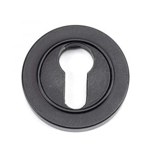 From the Anvil Matt Black Round Euro Escutcheon (Plain) - 49540