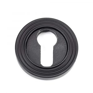 From the Anvil Matt Black Round Euro Escutcheon (Beehive) - 49542