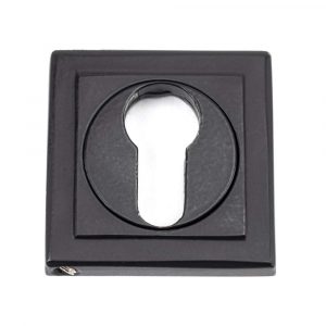 From the Anvil Matt Black Round Euro Escutcheon (Square) - 49543