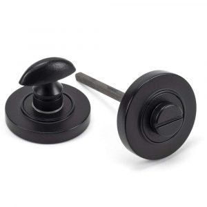 From the Anvil Matt Black Round Thumbturn Set (Plain) - 49544