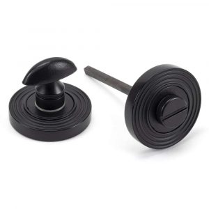 From the Anvil Matt Black Round Thumbturn Set (Beehive) - 49546