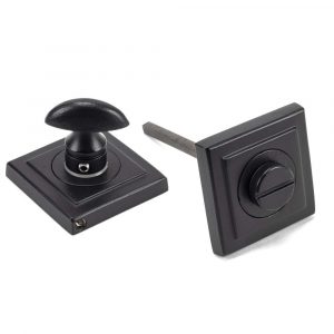 From the Anvil Matt Black Round Thumbturn Set (Square) - 49547