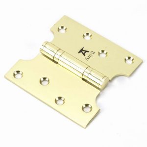 From the Anvil Polished Brass 4" x 2" x 4"  Parliament Hinge (pair) ss - 49554