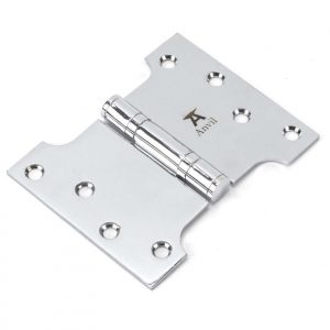 From the Anvil Polished Chrome 4" x 3" x 5"  Parliament Hinge (pair) ss - 49558