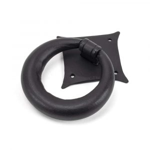 From the Anvil Matt Black Ring Door Knocker - 49594