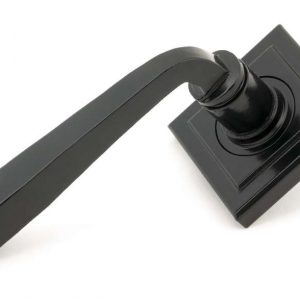 From the Anvil Black Avon Round Lever on Rose Set (Square) - Unsprung - 49960
