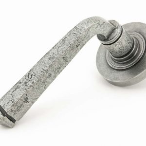 From the Anvil Pewter Avon Round Lever on Rose Set (Plain) - Unsprung - 49965