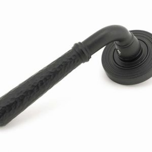 From the Anvil Matt Black Hammered Newbury Lever on Rose Set (Beehive) - Unsprung - 49987
