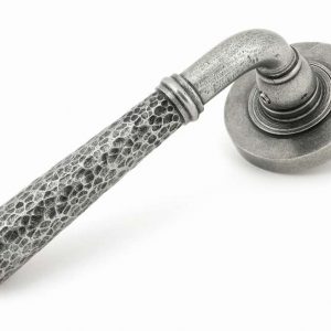 From the Anvil Pewter Hammered Newbury Lever on Rose Set (Plain) - Unsprung - 49989