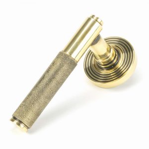 From the Anvil Aged Brass Brompton Lever on Rose Set (Beehive) - Unsprung - 49995
