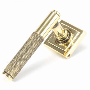 From the Anvil Aged Brass Brompton Lever on Rose Set (Square) - Unsprung - 49996