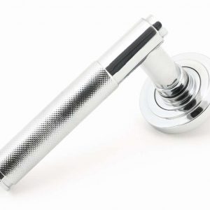From the Anvil Polished Chrome Brompton Lever on Rose Set (Art Deco) - Unsprung - 49998