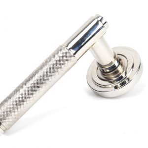 From the Anvil Polished Nickel Brompton Lever on Rose Set (Art Deco) - Unsprung - 50002