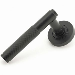 From the Anvil Matt Black Brompton Lever on Rose Set (Plain) - Unsprung - 50009