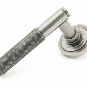 From the Anvil Pewter Brompton Lever on Rose Set (Art Deco) - Unsprung - 50014