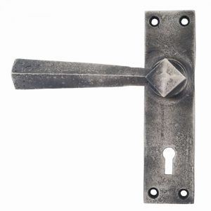 From the Anvil Antique Pewter Straight Lever Lock Set - 73112