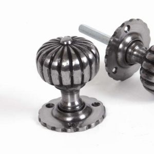 From the Anvil Natural Smooth Flower Mortice Knob Set - 83561