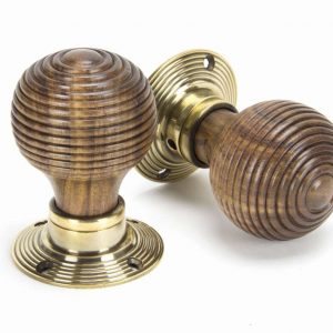 From the Anvil Rosewood & Aged Brass Beehive Mortice/Rim Knob Set - 83573