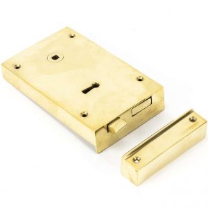 From the Anvil Polished Brass Left Hand Rim Lock - Large - 83585