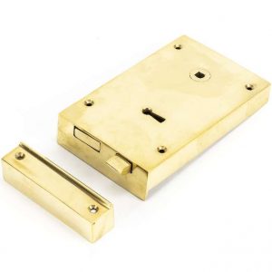 From the Anvil Polished Brass Right Hand Rim Lock - Large - 83588