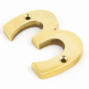 From the Anvil Polished Brass Numeral 3 - 83713