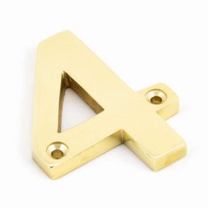 From the Anvil Polished Brass Numeral 4 - 83714