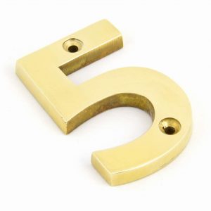 From the Anvil Polished Brass Numeral 5 - 83715