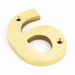 From the Anvil Polished Brass Numeral 6 - 83716