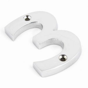 From the Anvil Polished Chrome Numeral 3 - 83723