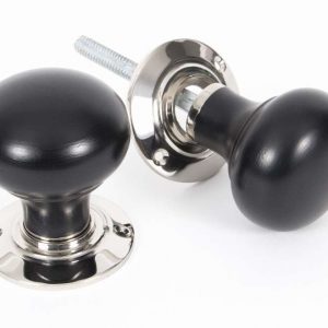 From the Anvil Ebony and PN Bun Mortice/Rim Knob Set - 83838