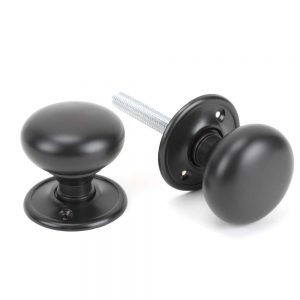 From the Anvil Aged Bronze Mushroom Mortice/Rim Knob Set - 83944