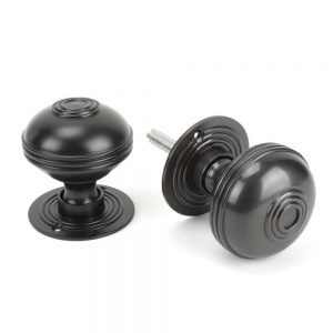 From the Anvil Aged Bronze 63mm Prestbury Mortice/Rim Knob Set - 83946