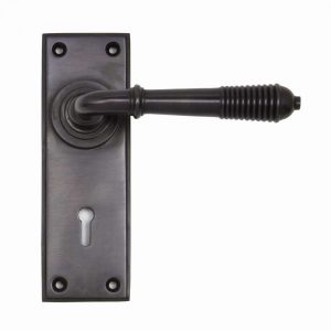 From the Anvil Aged Bronze Reeded Lever Lock Set - 83953