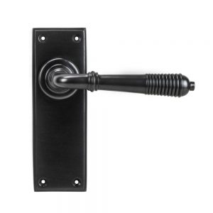 From the Anvil Aged Bronze Reeded Lever Latch Set - 83954