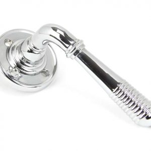From the Anvil Polished Chrome Reeded Lever on Rose Set - 90007