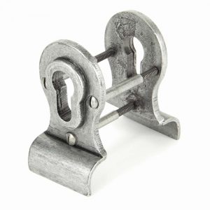 From the Anvil Pewter 50mm Euro Door Pull (Back to Back fixings) - 90040