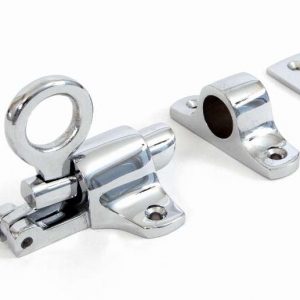 From the Anvil Polished Chrome Fanlight Catch + Two Keeps - 90268