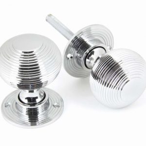 From the Anvil Polished Chrome Heavy Beehive Mortice/Rim Knob Set - 90273
