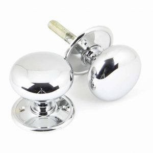 From the Anvil Polished Chrome Mushroom Mortice/Rim Knob Set - 90291