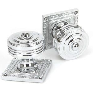 From the Anvil Polished Chrome Tewkesbury Square Mortice Knob Set - 90292